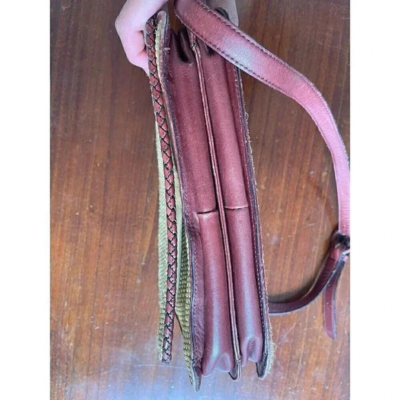 Etienne Aigner Crossbody Straw Genuine Leather Vintage Bag - Picture 8 of 10